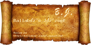 Ballabás József névjegykártya