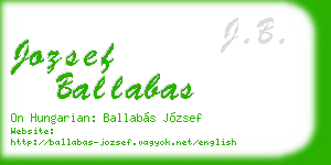 jozsef ballabas business card