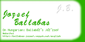 jozsef ballabas business card